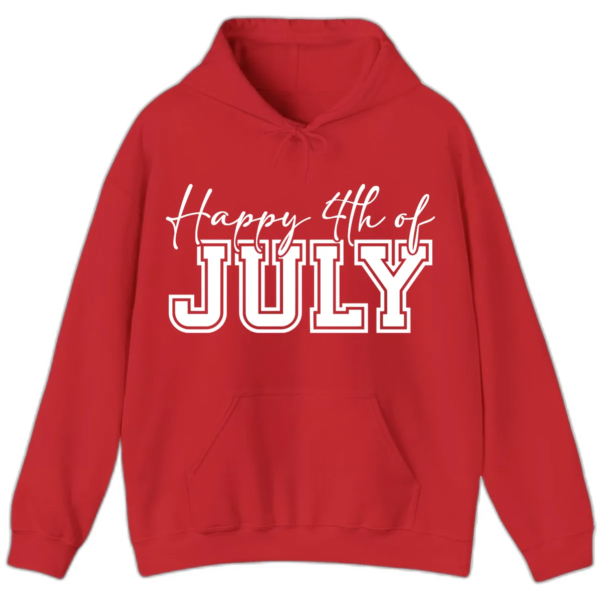 Happy 4th of July Patriotic Design Hoodie in Red