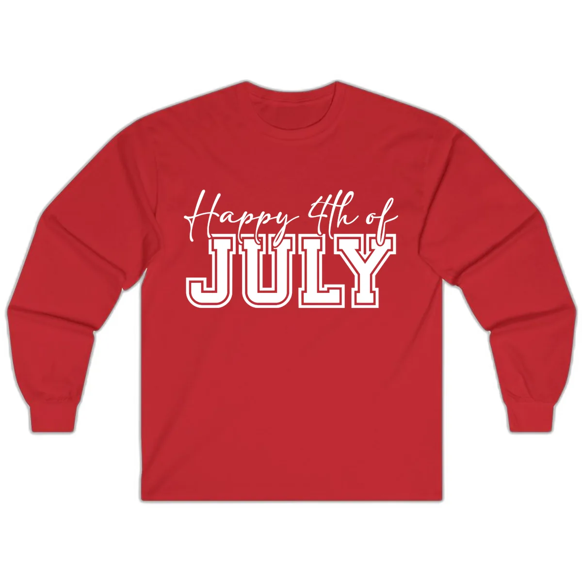 Happy 4th of July Patriotic Design Long Sleeve in Red