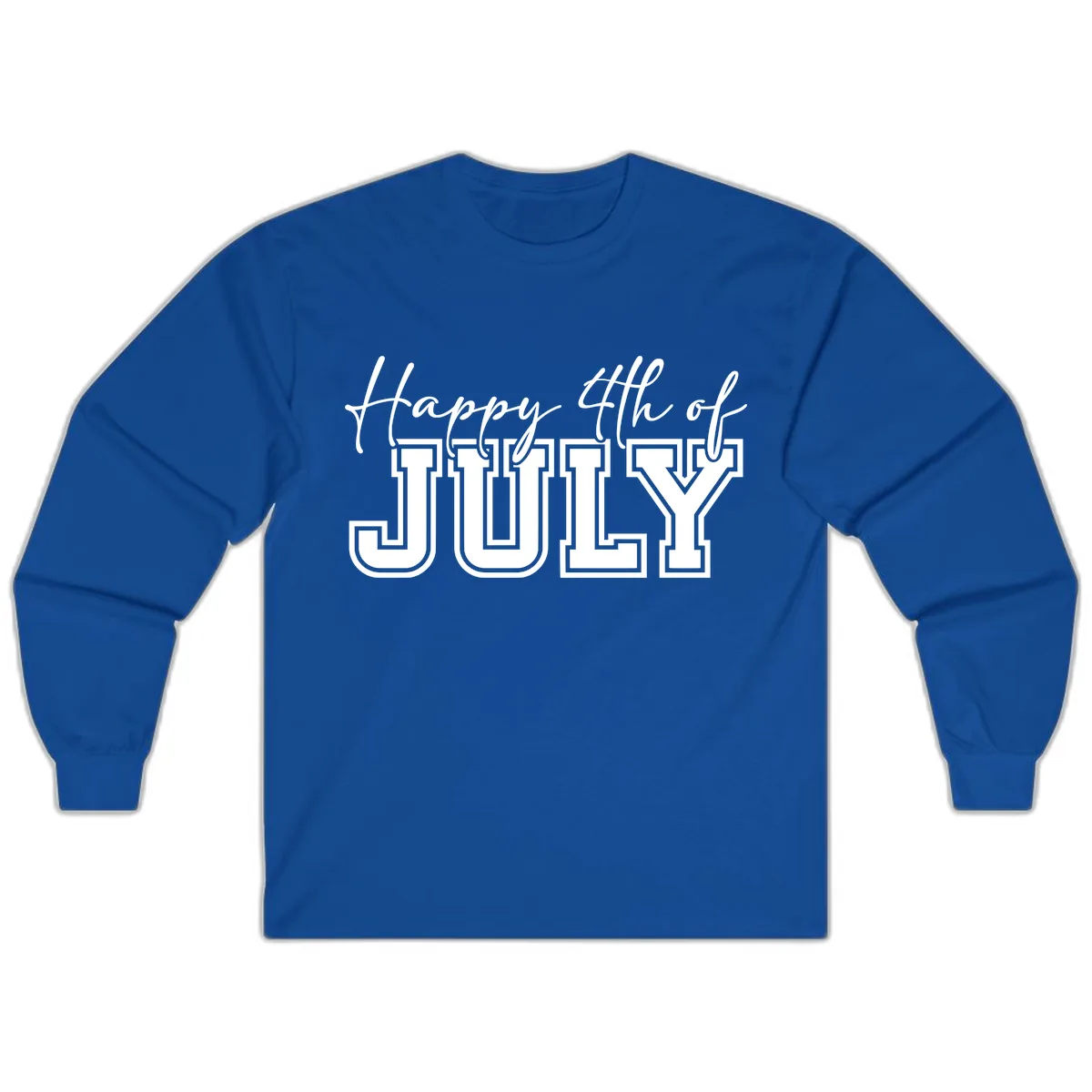 Happy 4th of July Patriotic Design Long Sleeve in Royal
