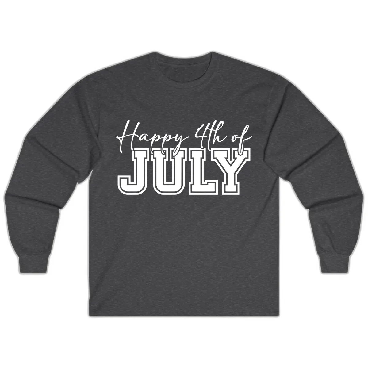 Happy 4th of July Patriotic Design Long Sleeve in Dark Heather