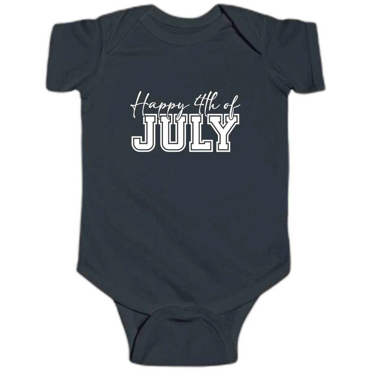 Happy 4th of July Patriotic Design Baby Onesie in Black