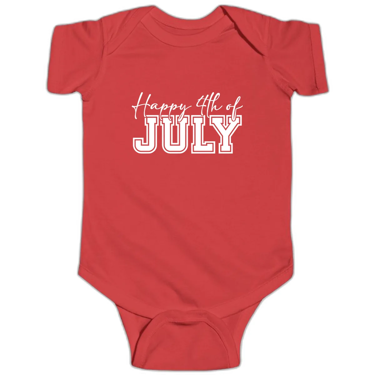 Happy 4th of July Patriotic Design Baby Onesie in Red
