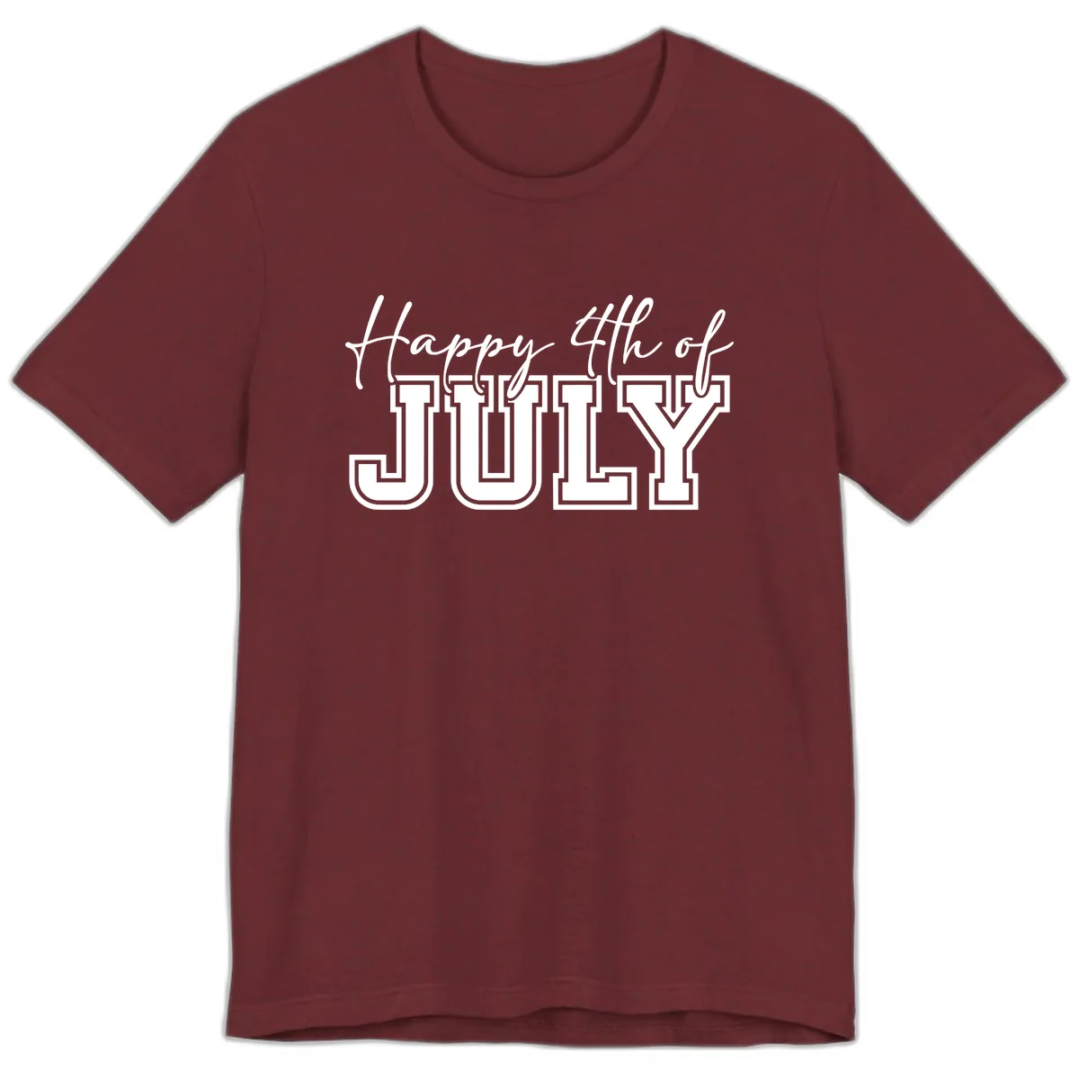 Happy 4th of July Patriotic Design Premium T-Shirt in Heather Cardinal