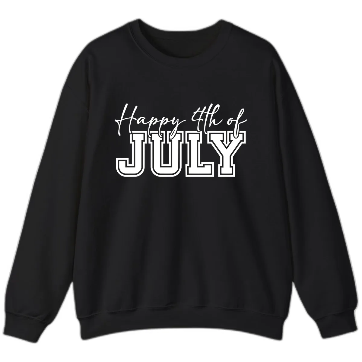 Happy 4th of July Patriotic Design Sweatshirt in Black