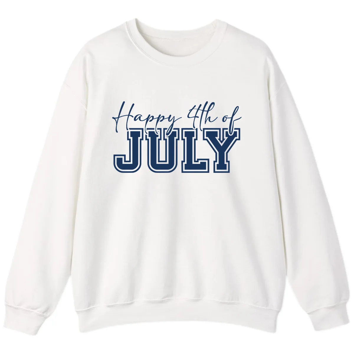 Happy 4th of July Patriotic Design Sweatshirt in White