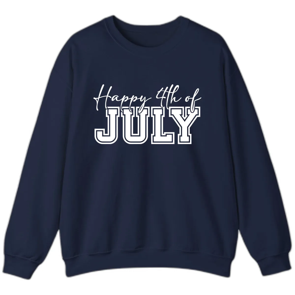 Happy 4th of July Patriotic Design Sweatshirt in Navy