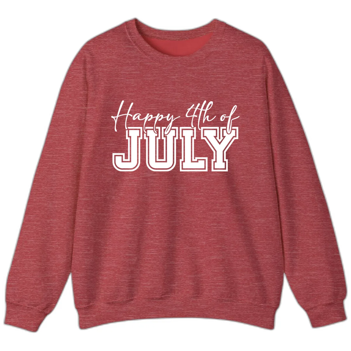 Happy 4th of July Patriotic Design Sweatshirt in Heather Scarlet Red