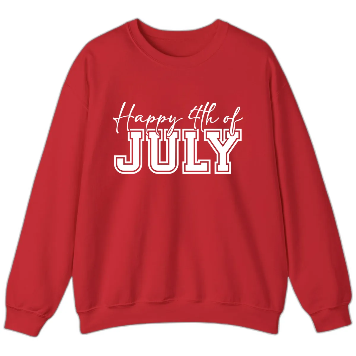 Happy 4th of July Patriotic Design Sweatshirt in Red