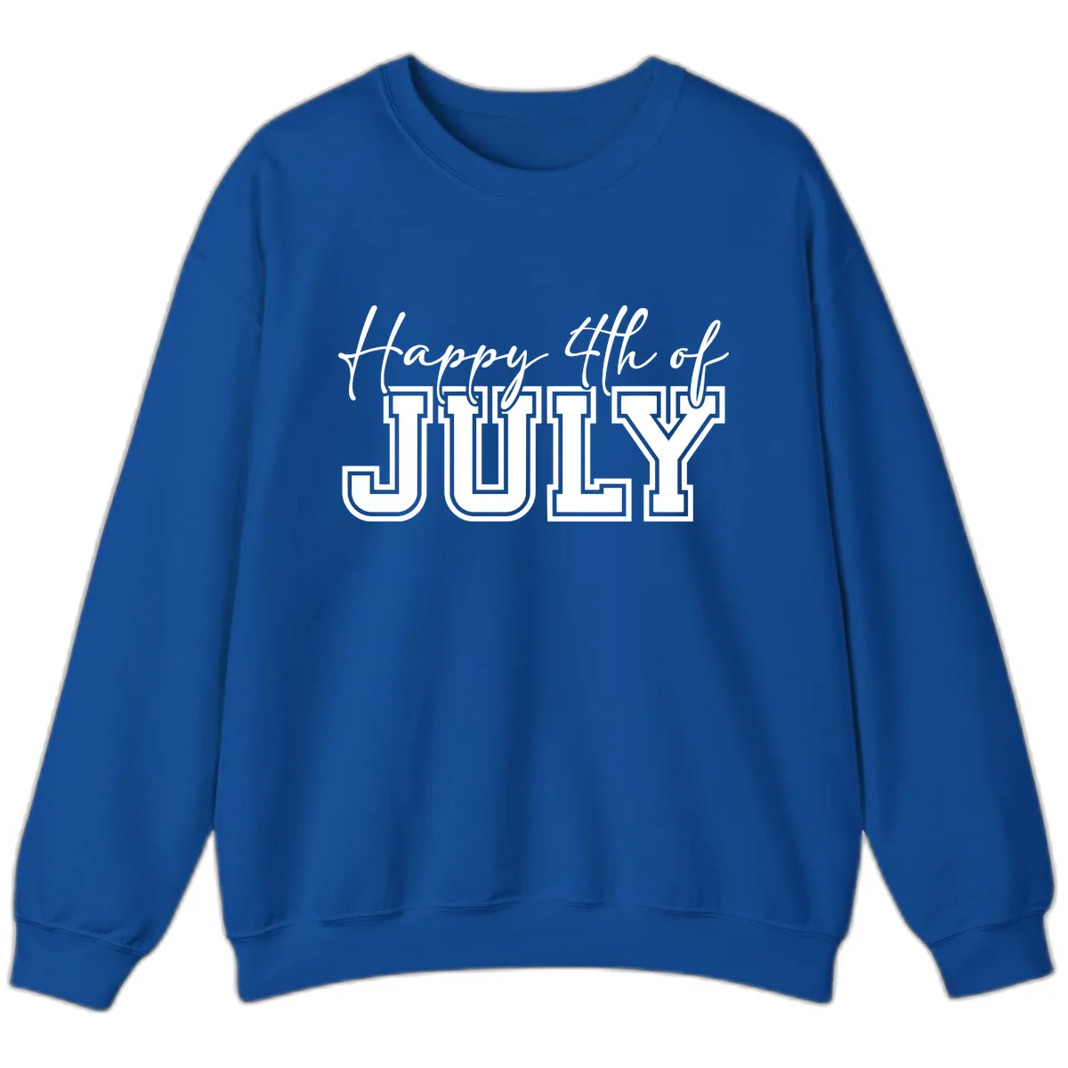 Happy 4th of July Patriotic Design Sweatshirt in Royal