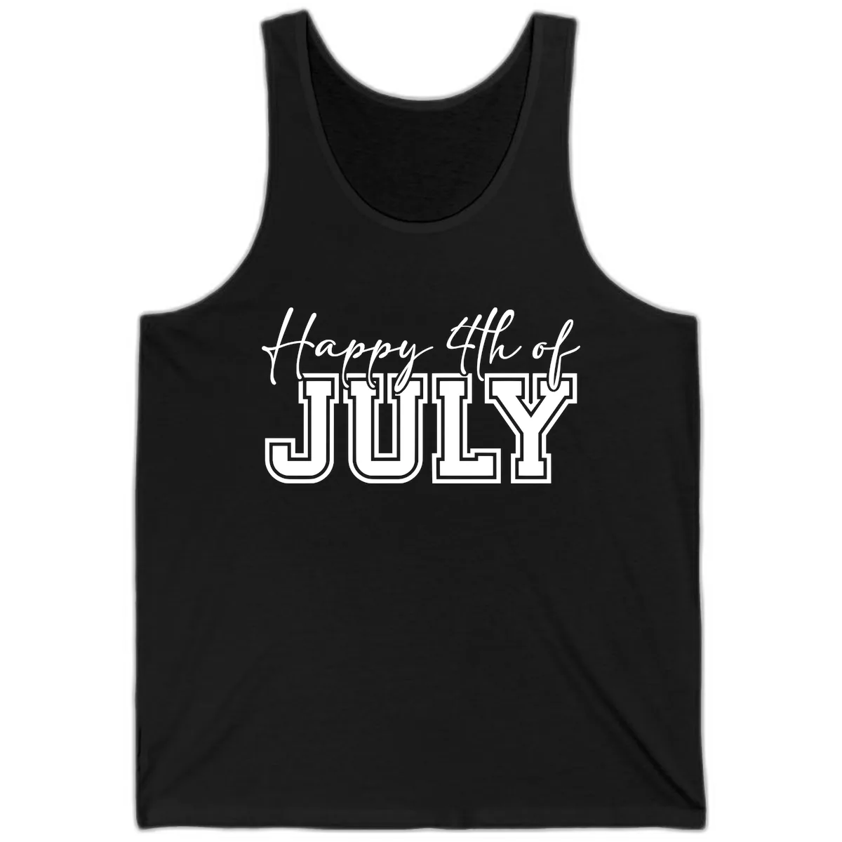 Happy 4th of July Patriotic Design Tank in Black