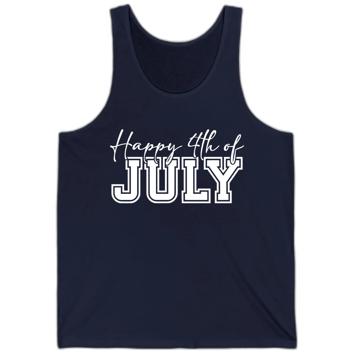 Happy 4th of July Patriotic Design Tank in Navy
