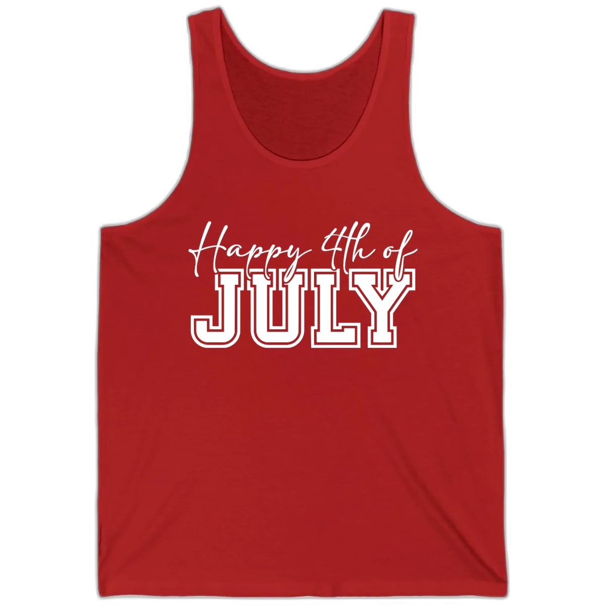 Happy 4th of July Patriotic Design Tank in Red