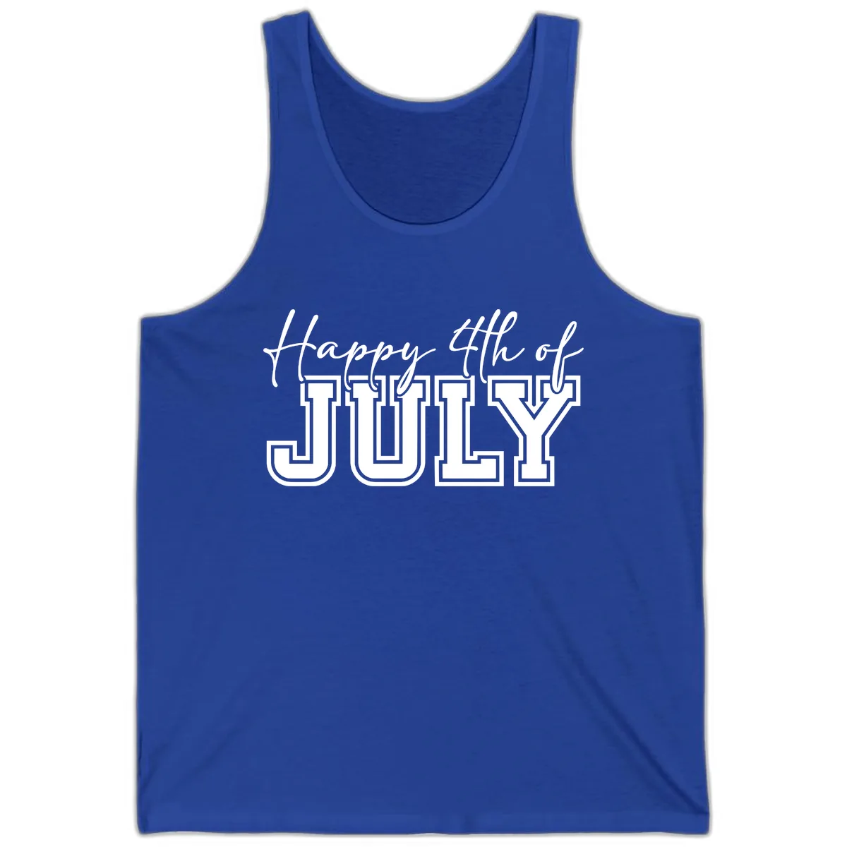 Happy 4th of July Patriotic Design Tank in True Royal