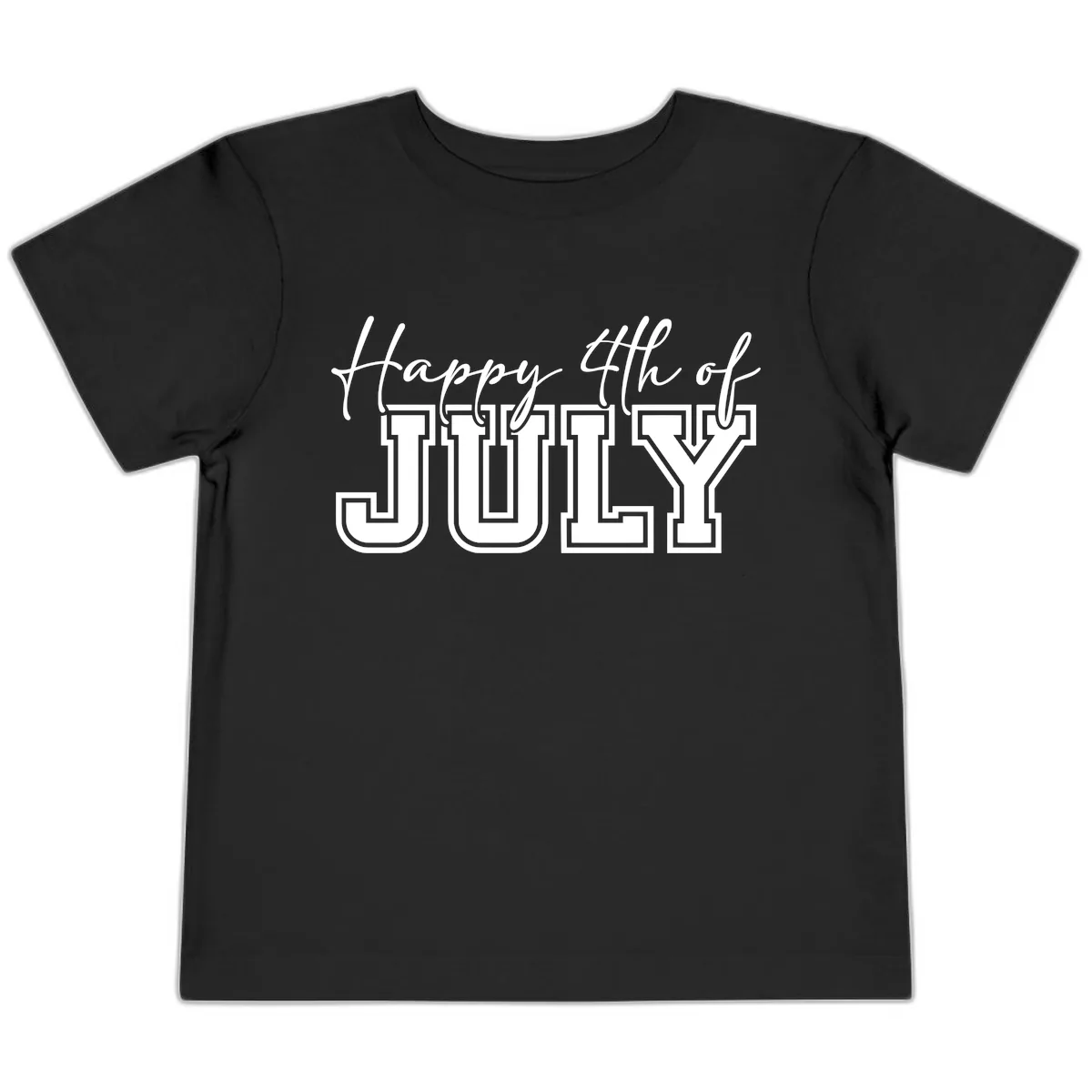 Happy 4th of July Patriotic Design Toddler T-Shirt in Black
