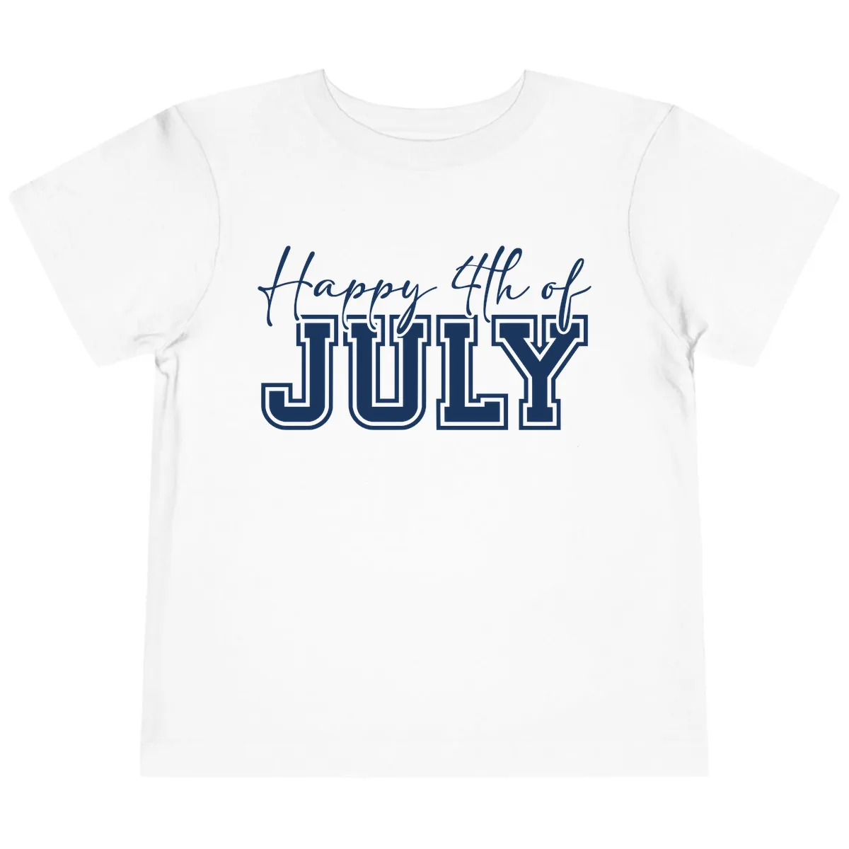 Happy 4th of July Patriotic Design Toddler T-Shirt in White
