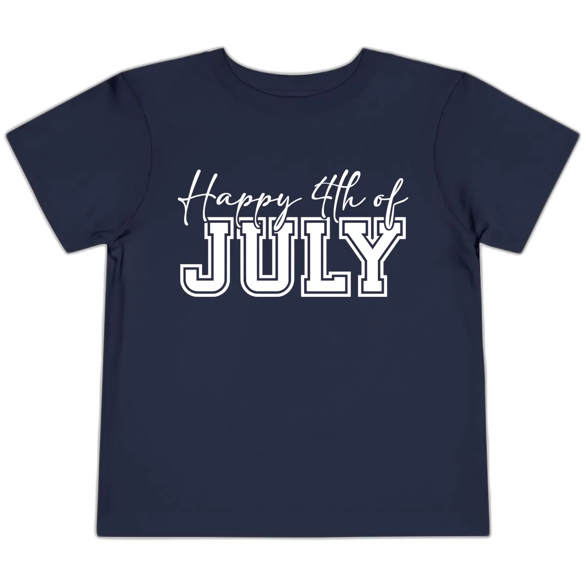 Happy 4th of July Patriotic Design Toddler T-Shirt in Navy