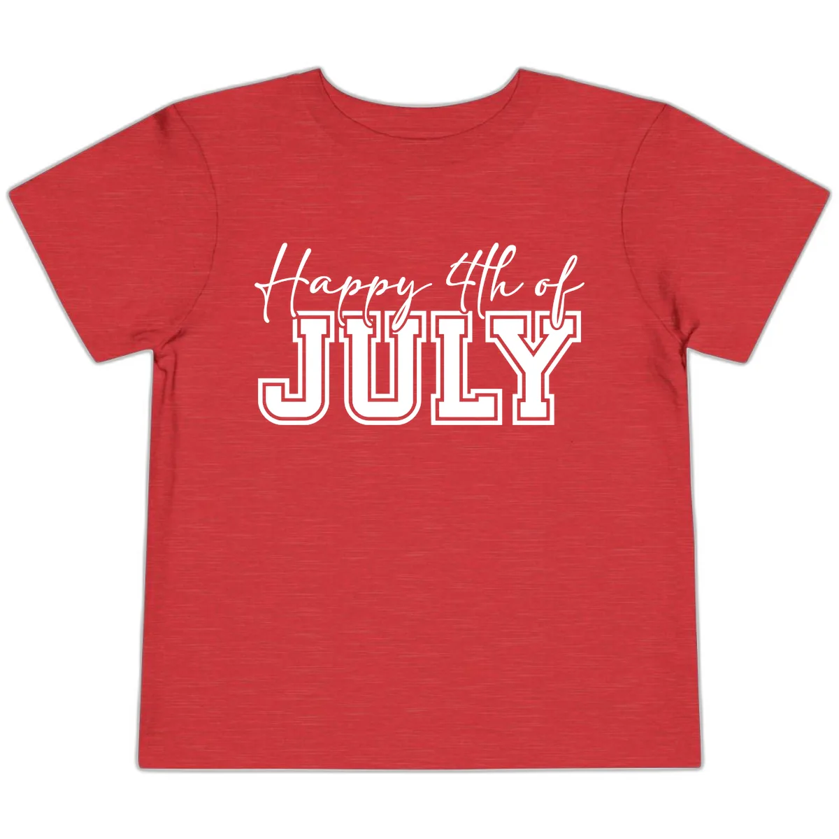 Happy 4th of July Patriotic Design Toddler T-Shirt in Heather Red