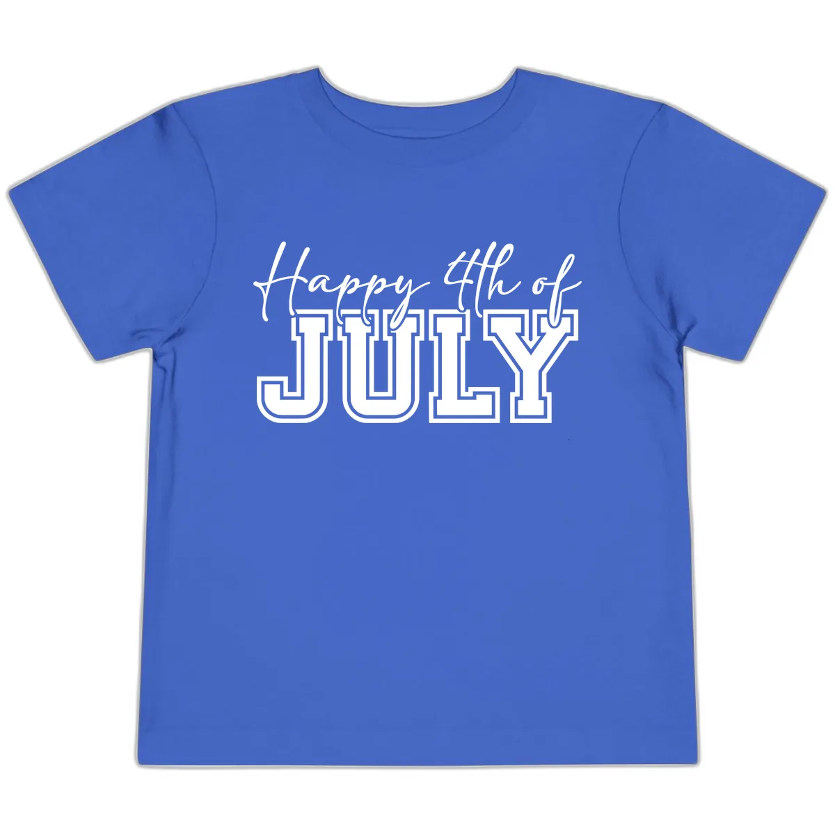 Happy 4th of July Patriotic Design Toddler T-Shirt in True Royal
