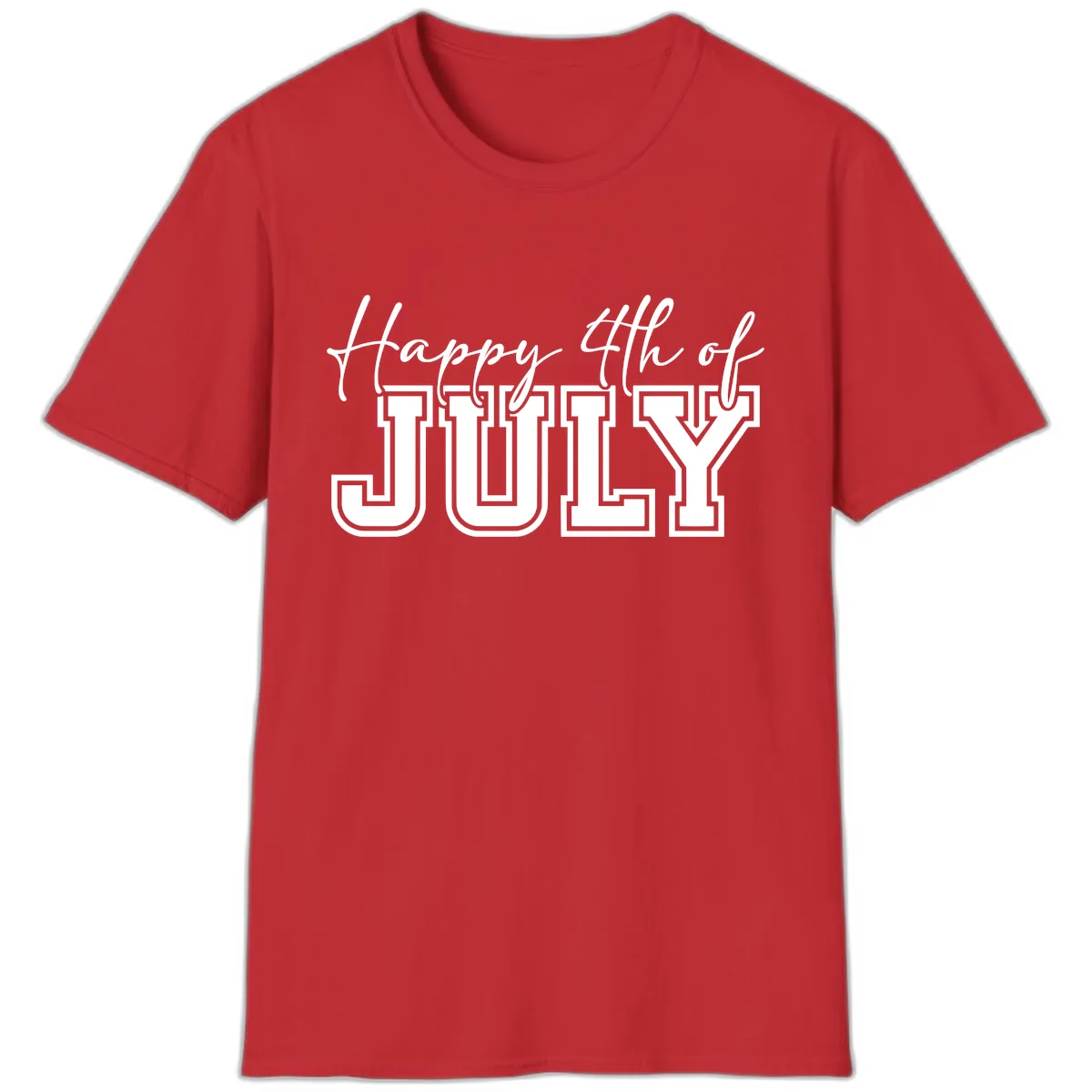 Happy 4th of July Patriotic Design T-Shirt in Red
