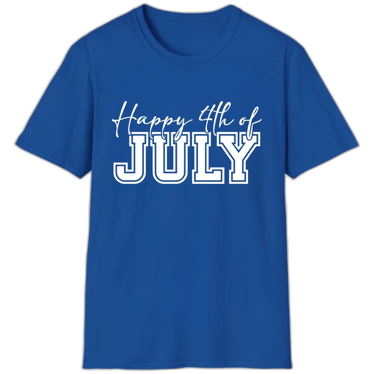 Happy 4th of July Patriotic Design T-Shirt in Royal