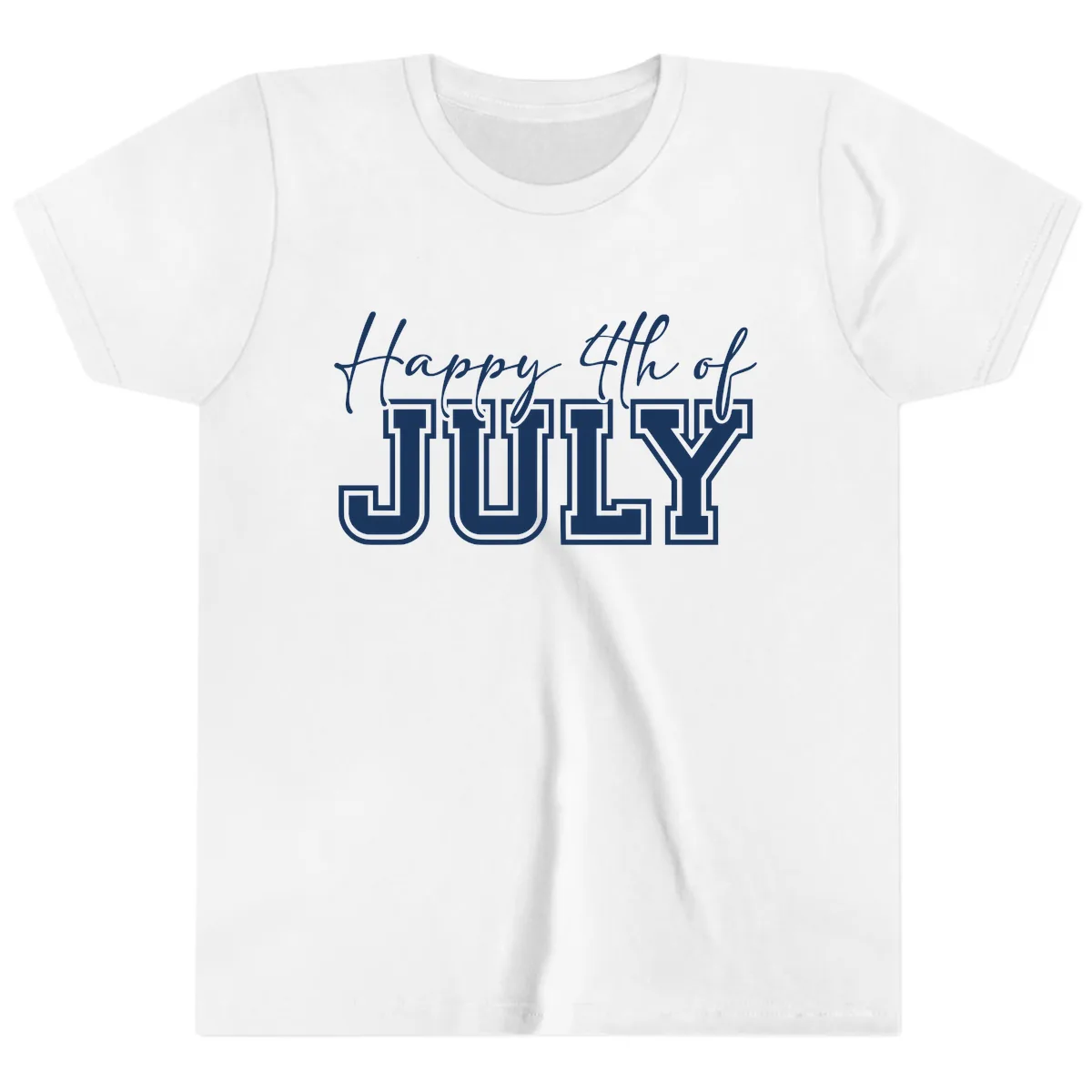 Happy 4th of July Patriotic Design Youth T-Shirt in White