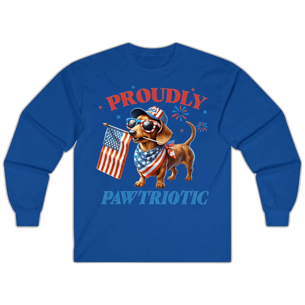 Proudly Pawtriotic Dachshund Dog Long Sleeve in Royal