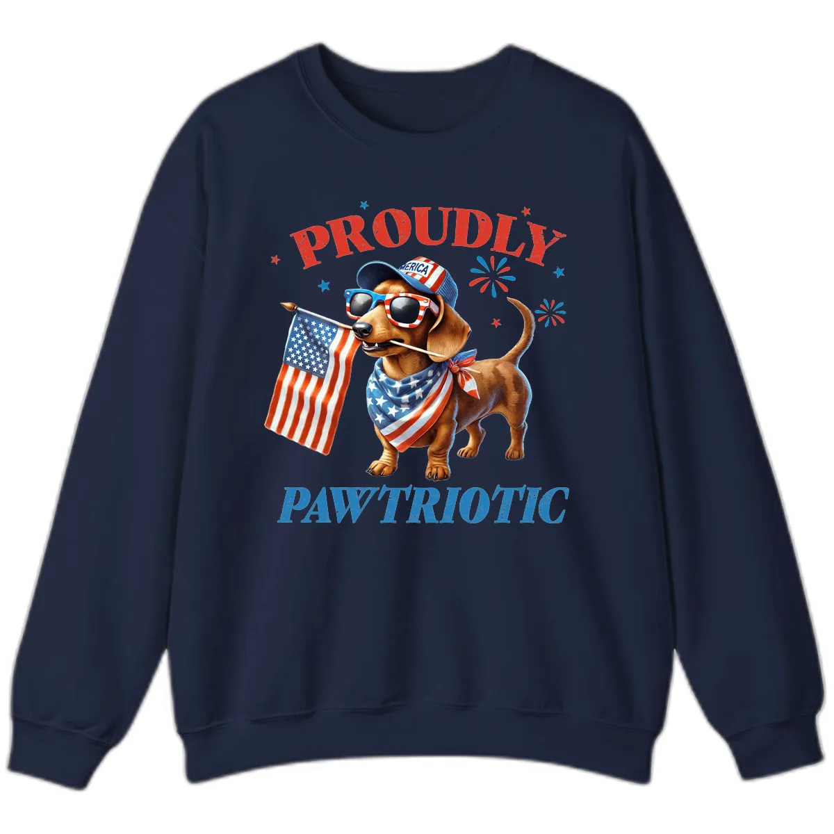 Proudly Pawtriotic Dachshund Dog Sweatshirt in Navy