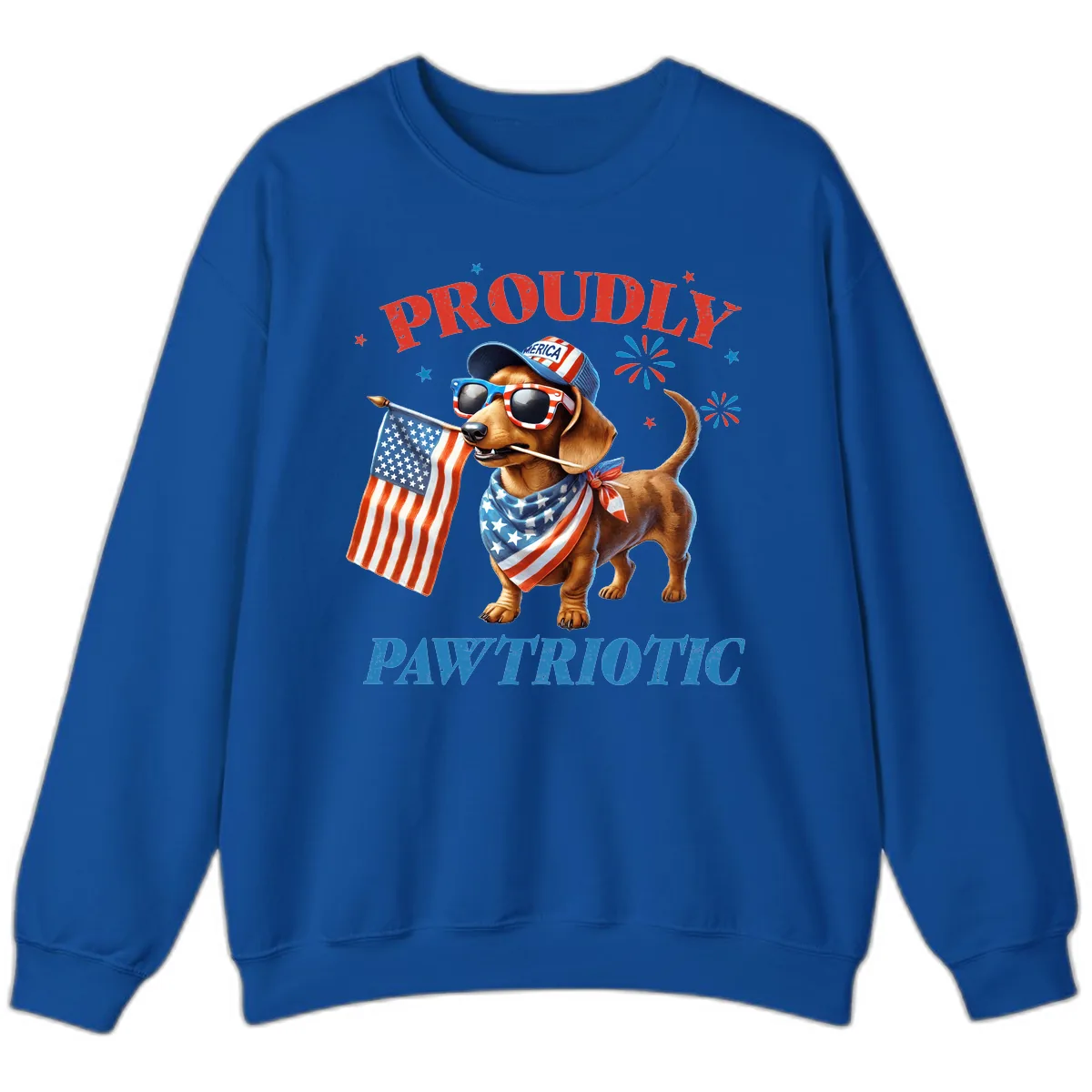 Proudly Pawtriotic Dachshund Dog Sweatshirt in Royal
