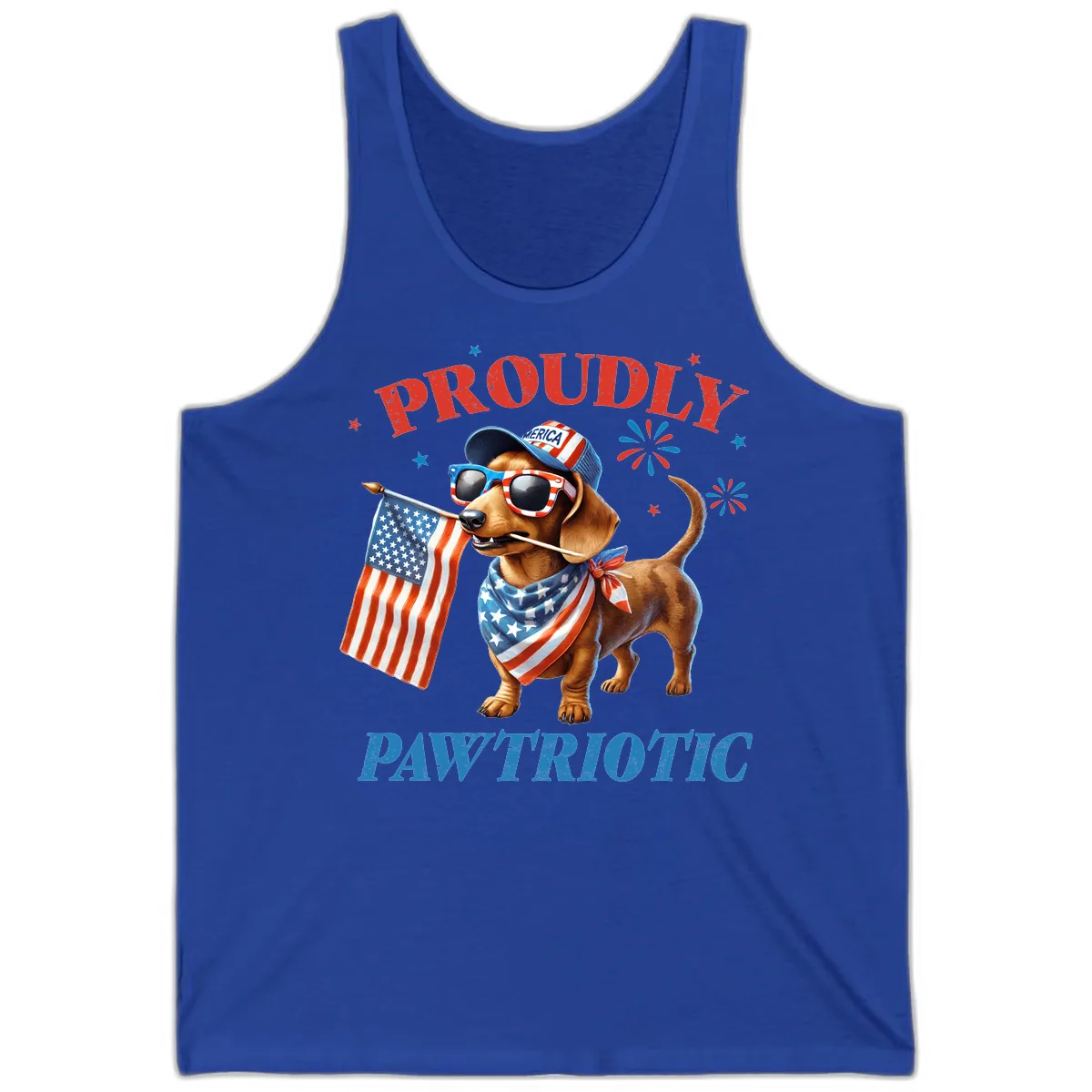 Proudly Pawtriotic Dachshund Dog Tank in True Royal
