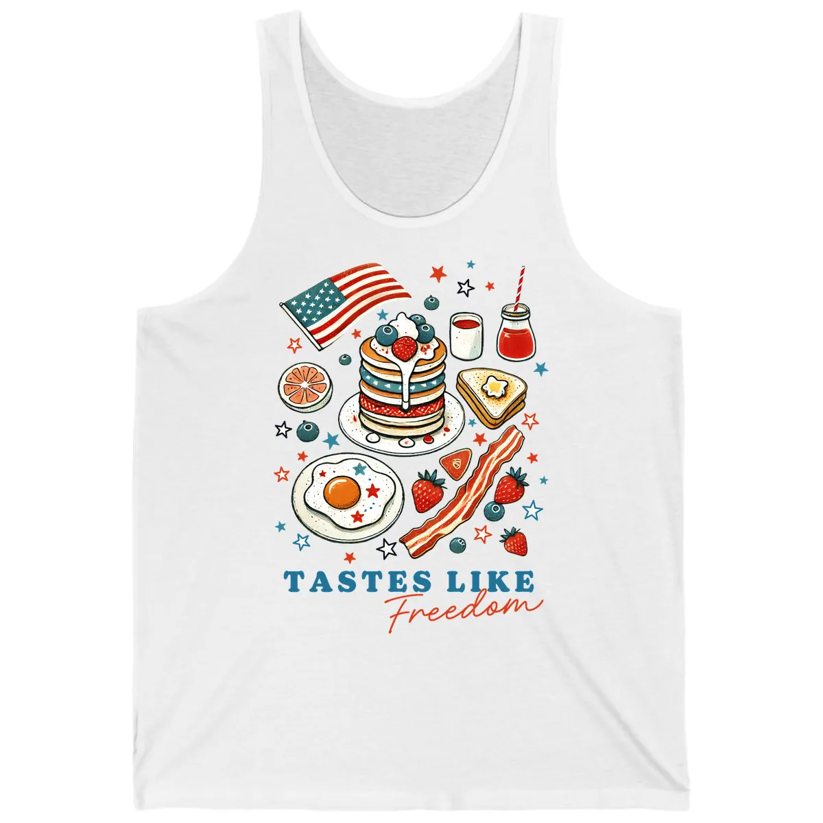 Patriotic Breakfast Tastes Like Freedom Tank in White
