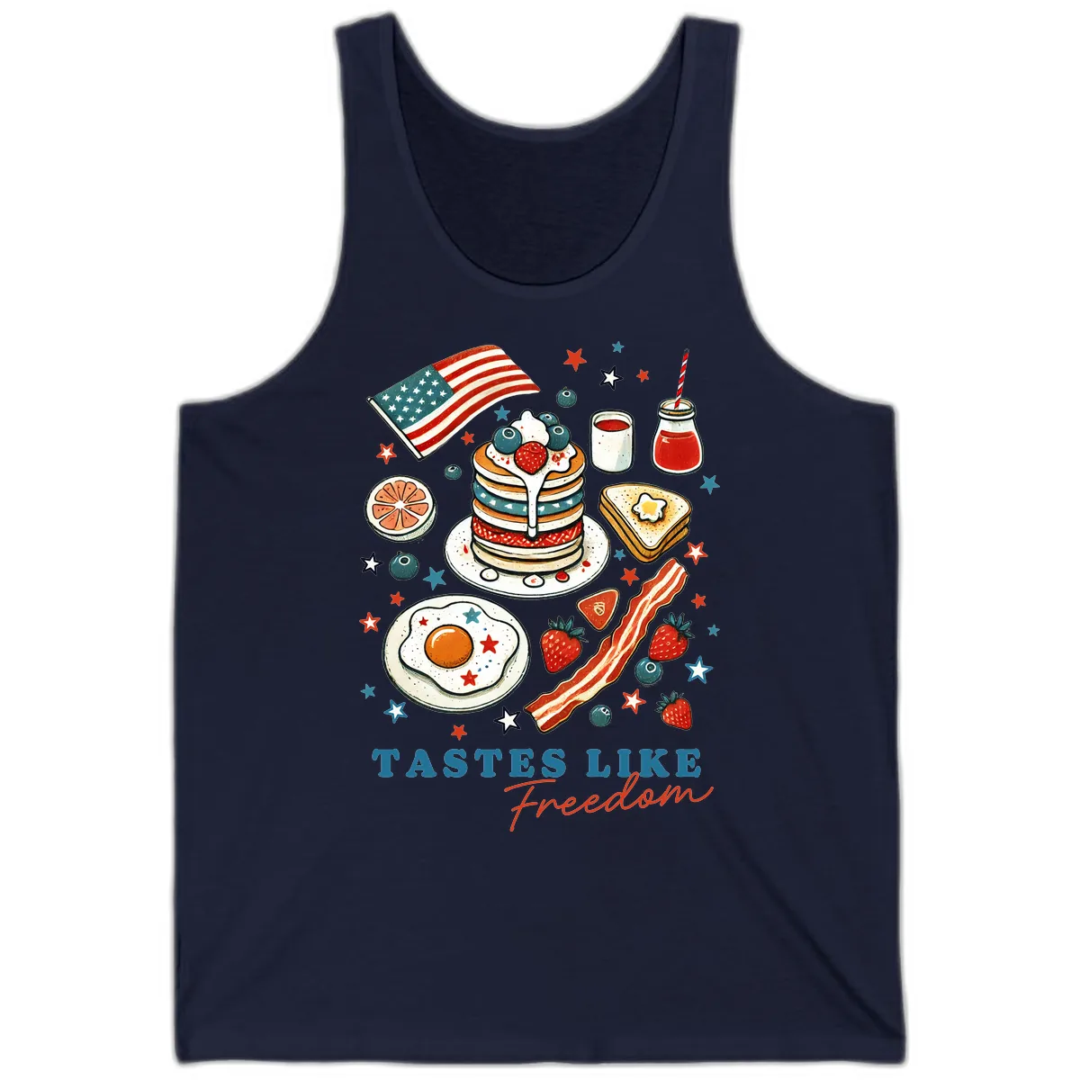 Patriotic Breakfast Tastes Like Freedom Tank in Navy
