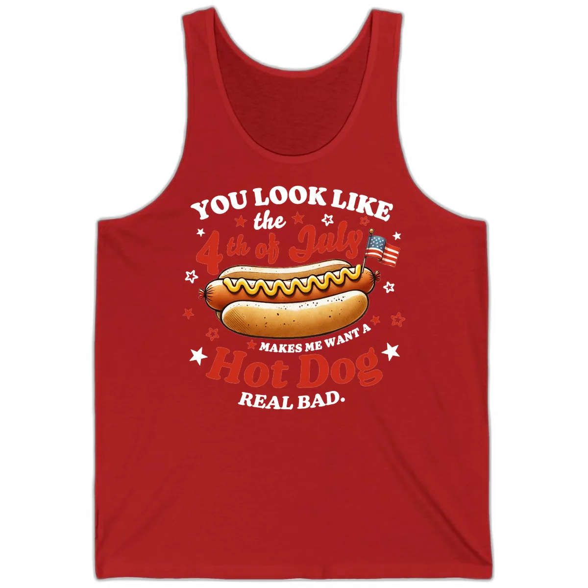 You Look Like the 4th of July Hot Dog Tank in Red
