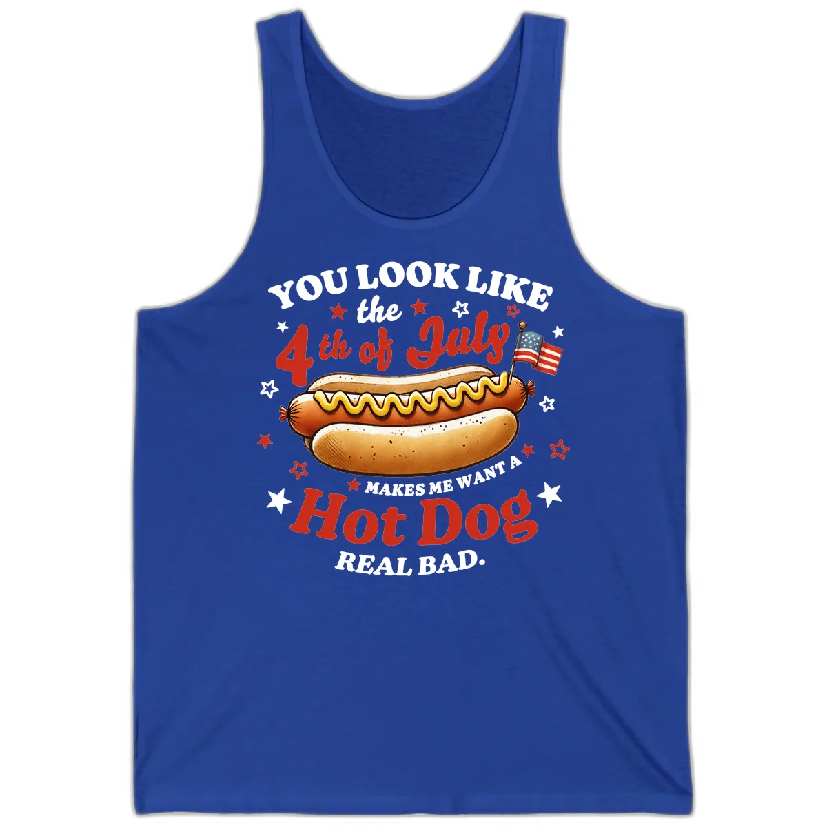 You Look Like the 4th of July Hot Dog Tank in True Royal