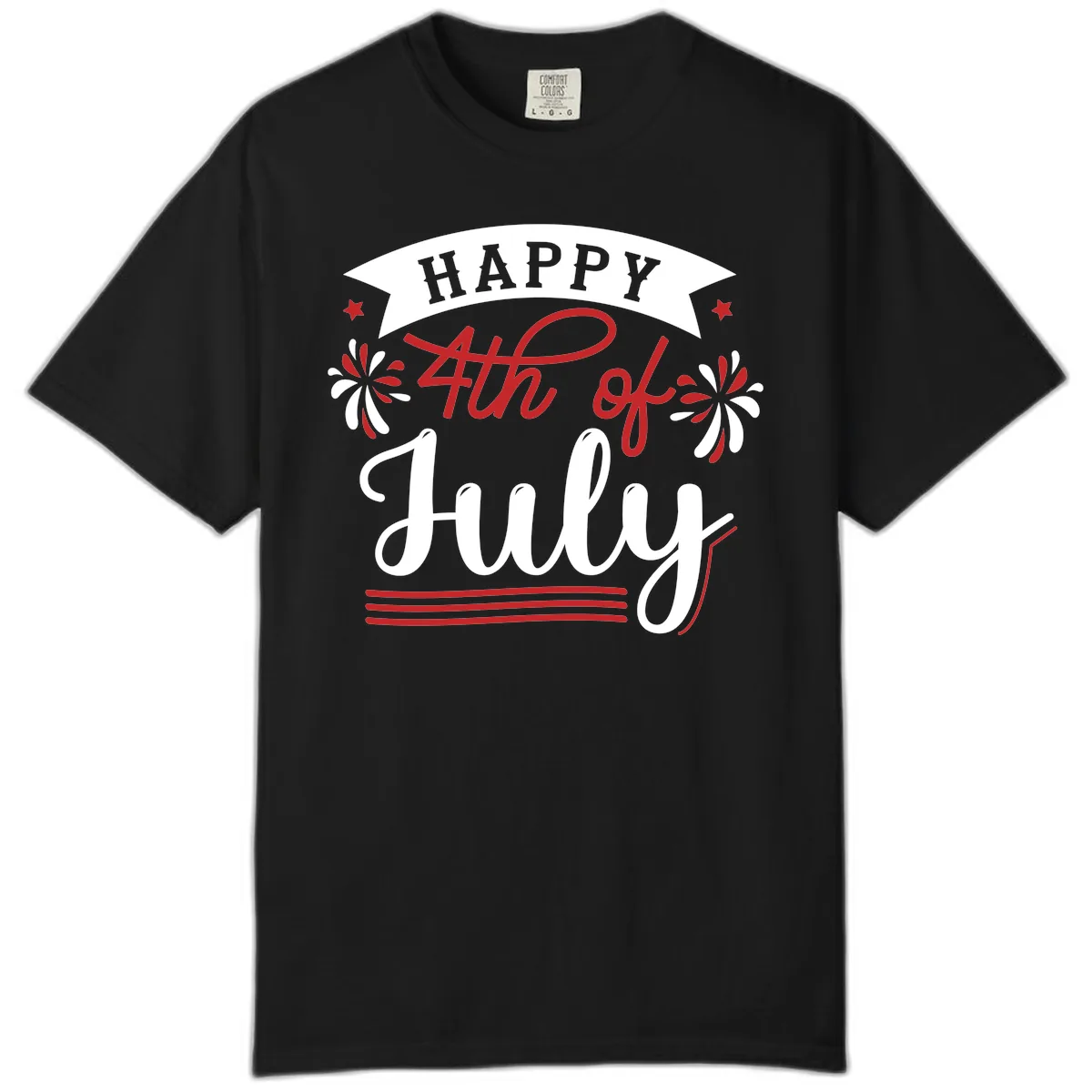 Happy Fourth Of July Celebration Design Comfort Color in Black