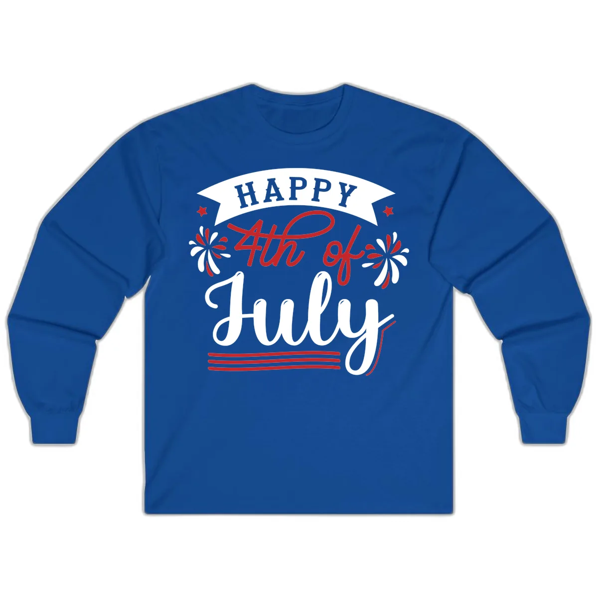 Happy Fourth Of July Celebration Design Long Sleeve in Royal