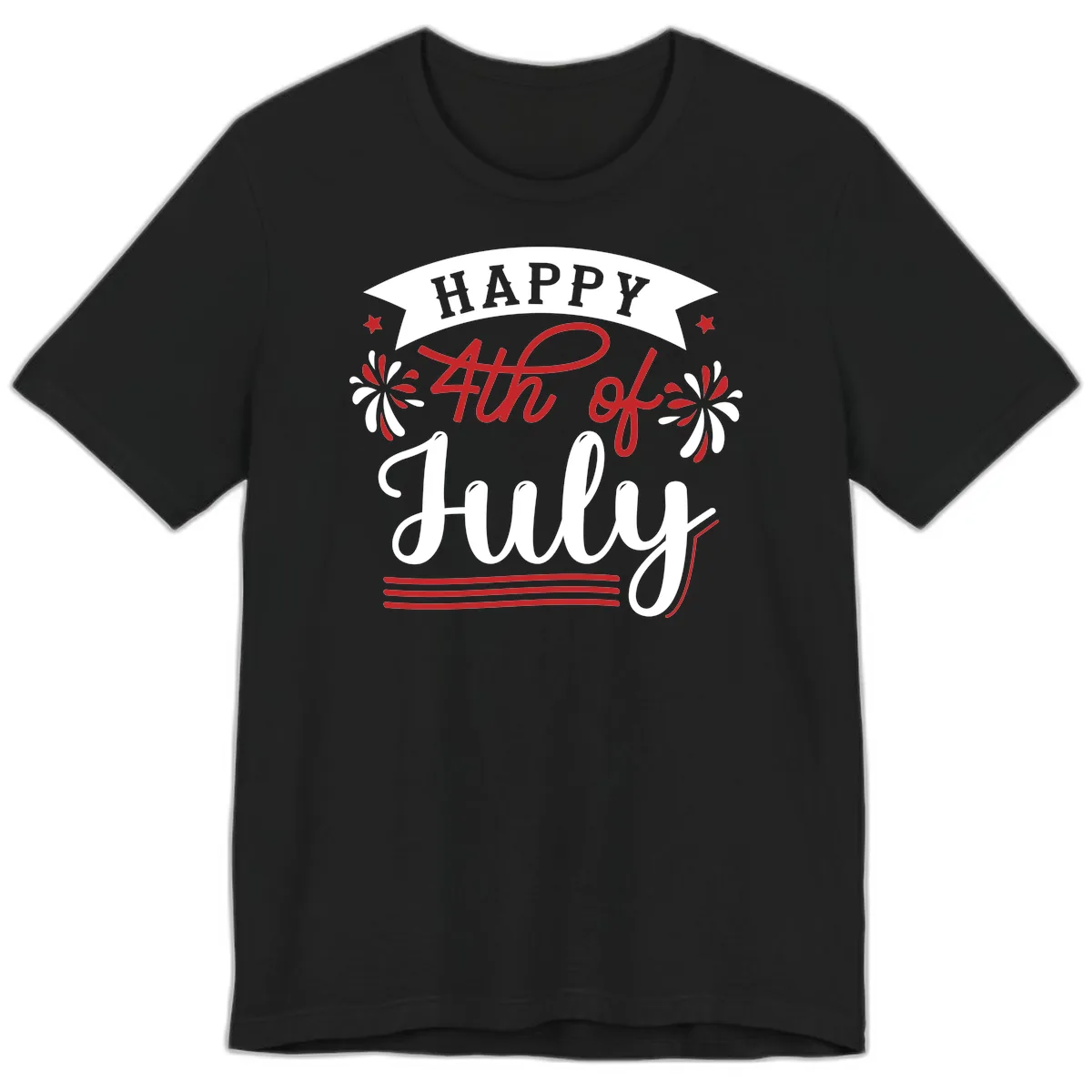 Happy Fourth Of July Celebration Design Premium T-Shirt in Black