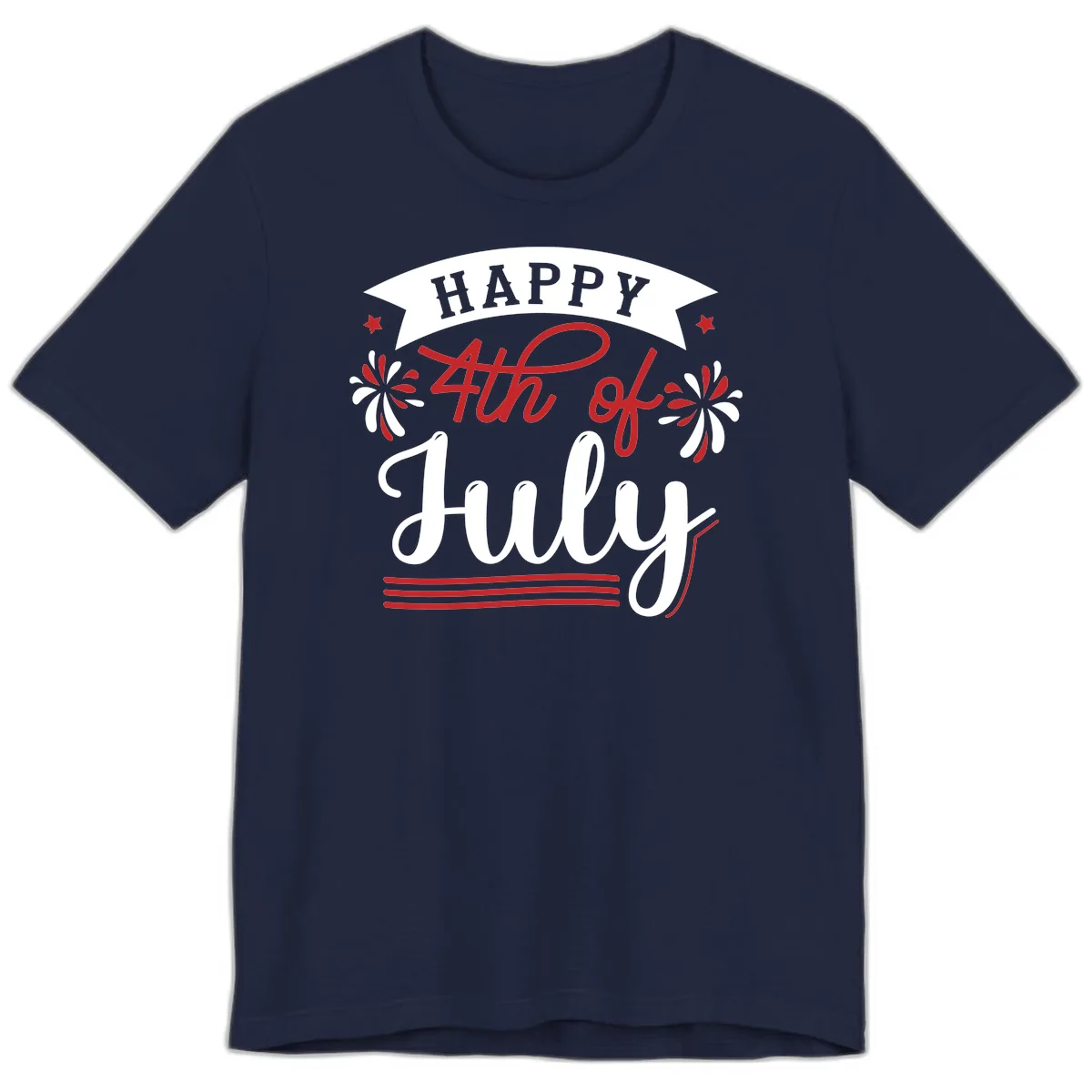 Happy Fourth Of July Celebration Design Premium T-Shirt in Navy