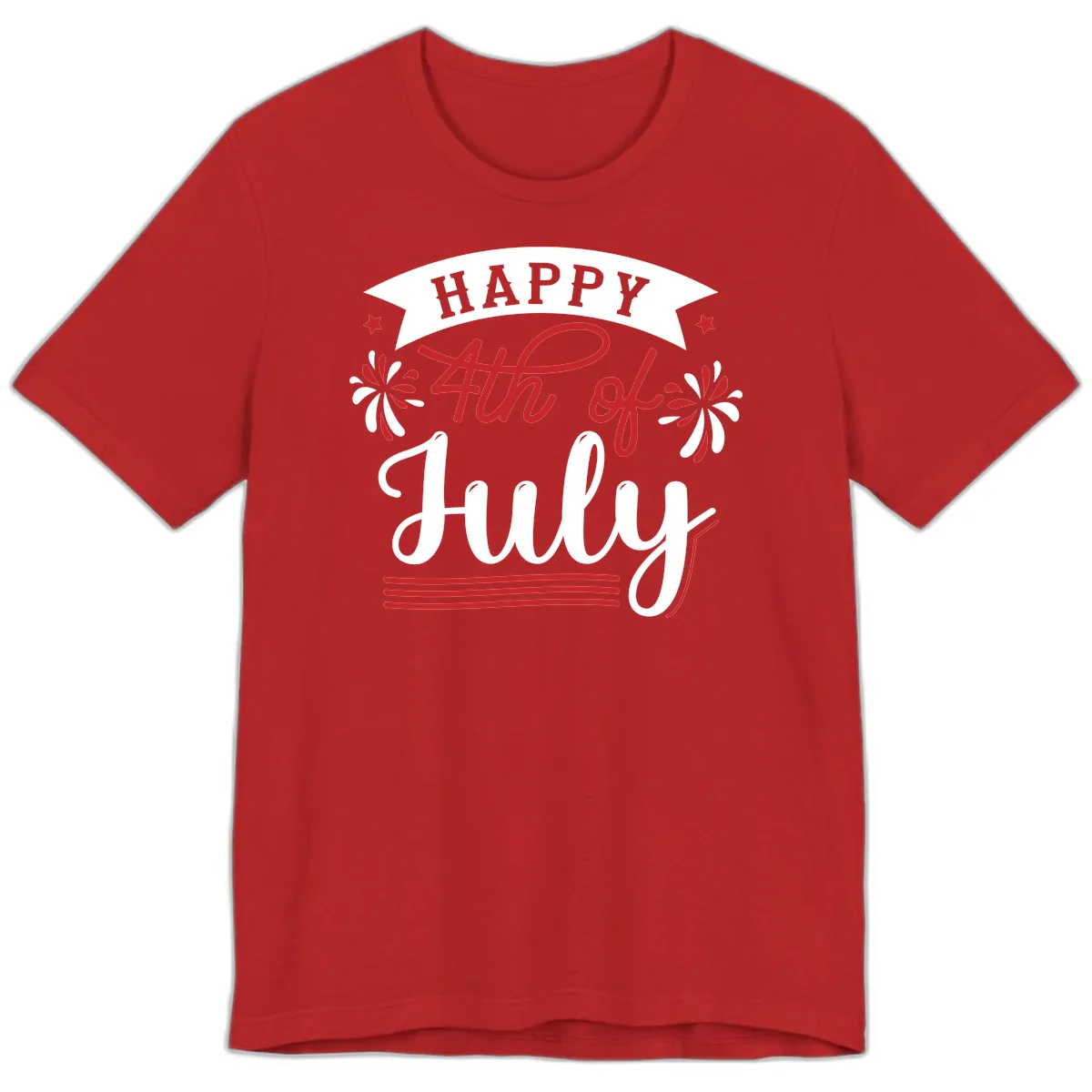 Happy Fourth Of July Celebration Design Premium T-Shirt in Red