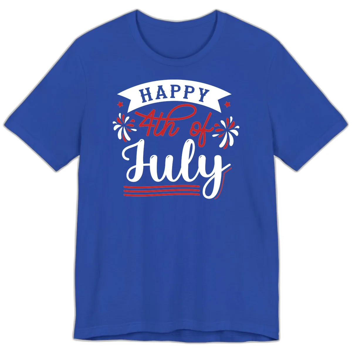 Happy Fourth Of July Celebration Design Premium T-Shirt in True Royal