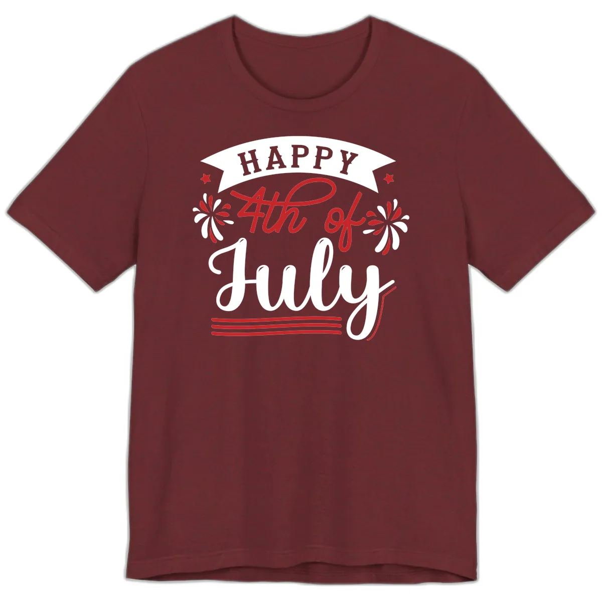 Happy Fourth Of July Celebration Design Premium T-Shirt in Heather Cardinal