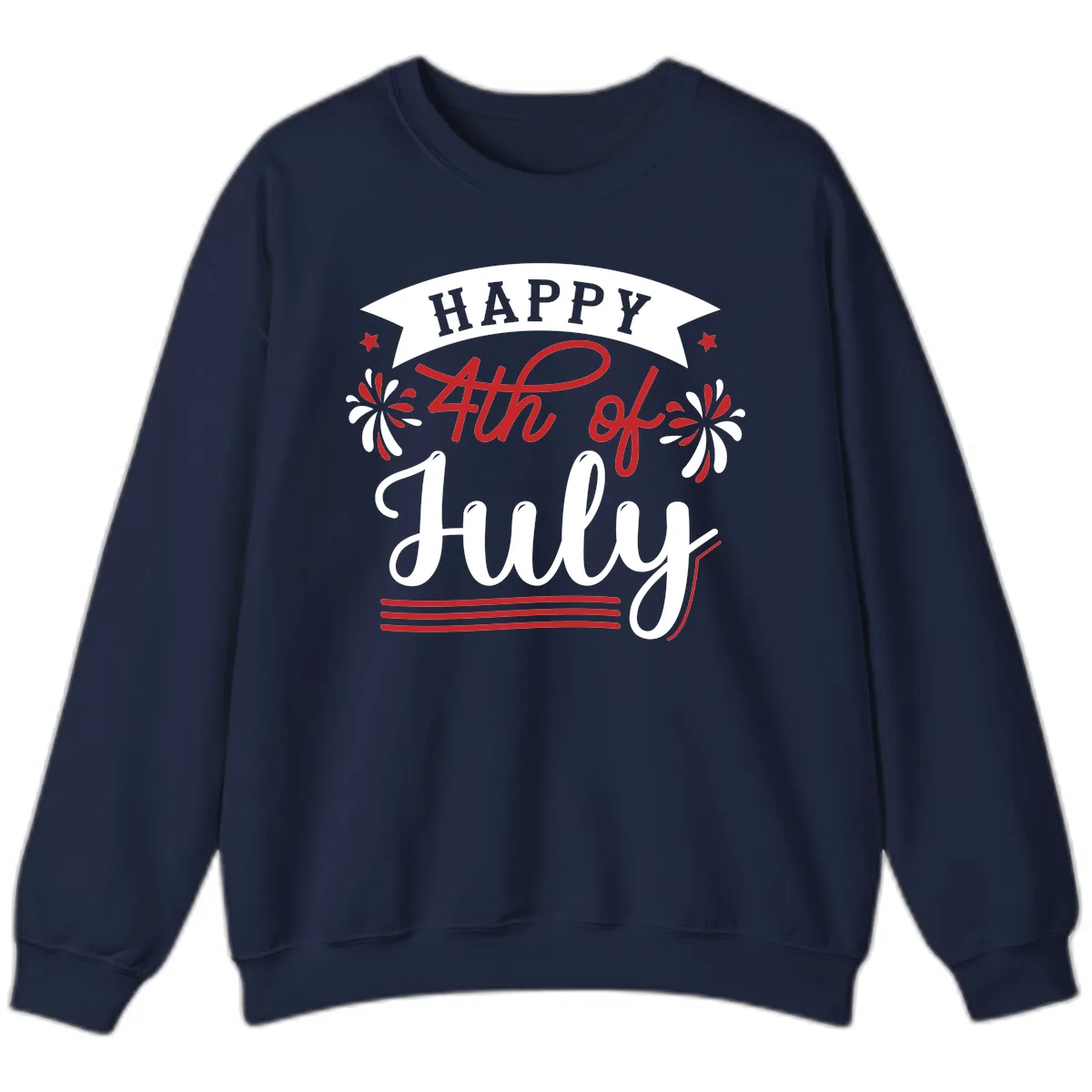 Happy Fourth Of July Celebration Design Sweatshirt in Navy