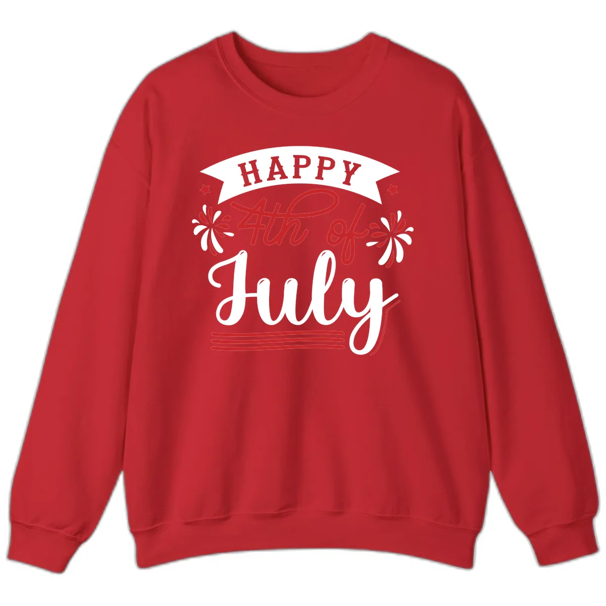 Happy Fourth Of July Celebration Design Sweatshirt in Red