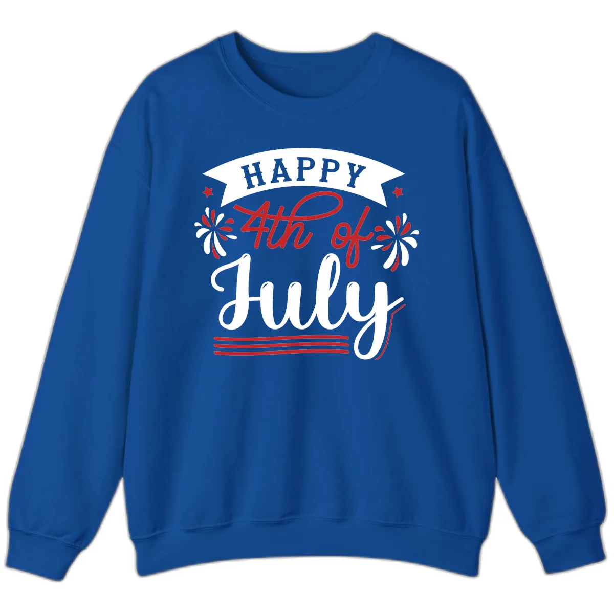 Happy Fourth Of July Celebration Design Sweatshirt in Royal