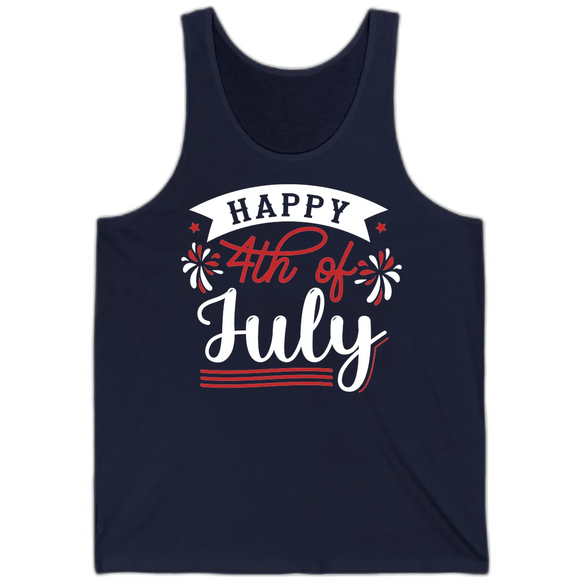 Happy Fourth Of July Celebration Design Tank in Navy