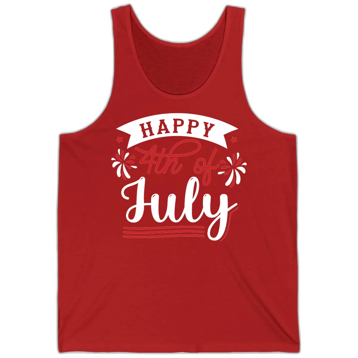 Happy Fourth Of July Celebration Design Tank in Red