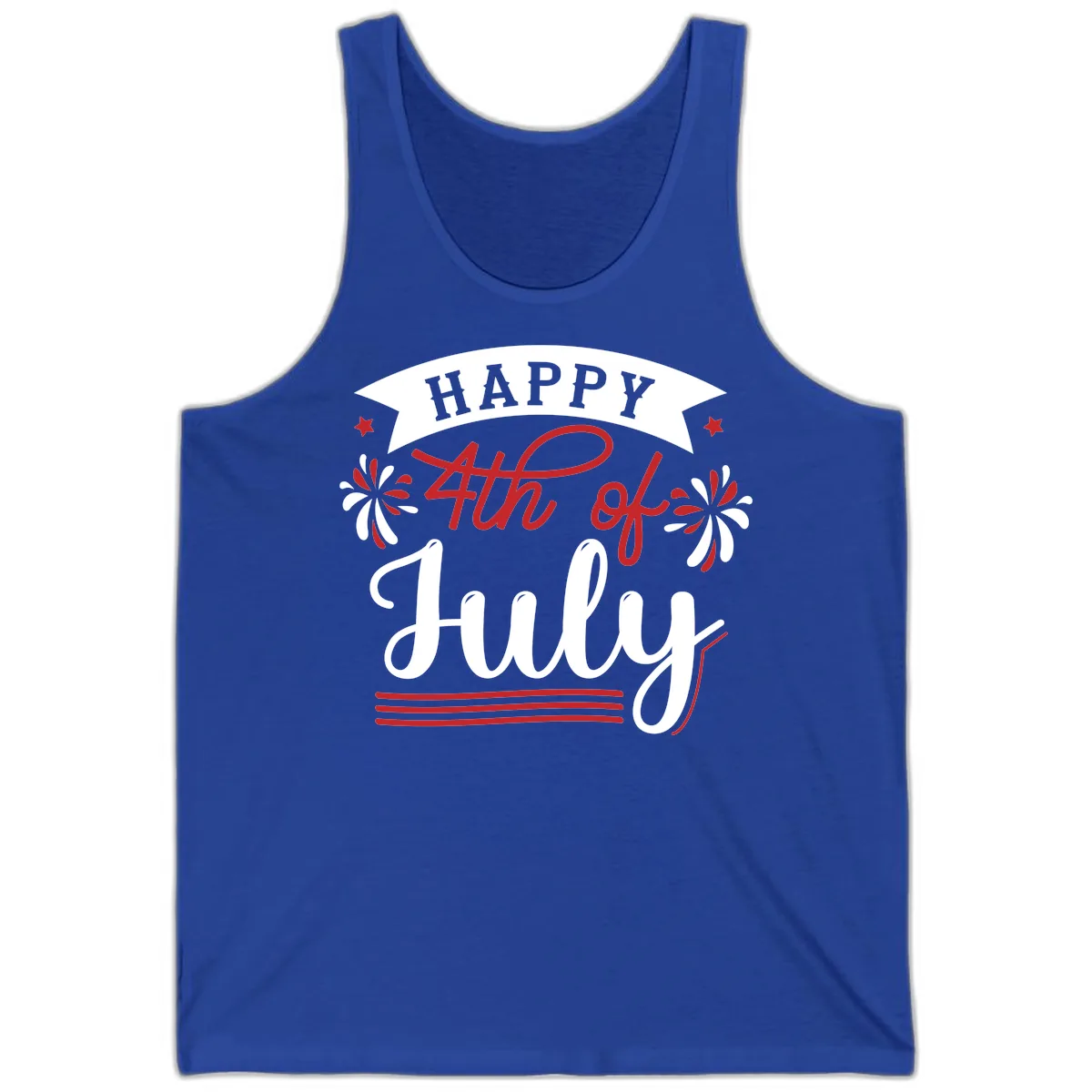 Happy Fourth Of July Celebration Design Tank in True Royal