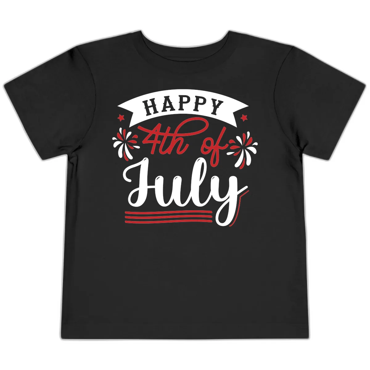 Happy Fourth Of July Celebration Design Toddler T-Shirt in Black
