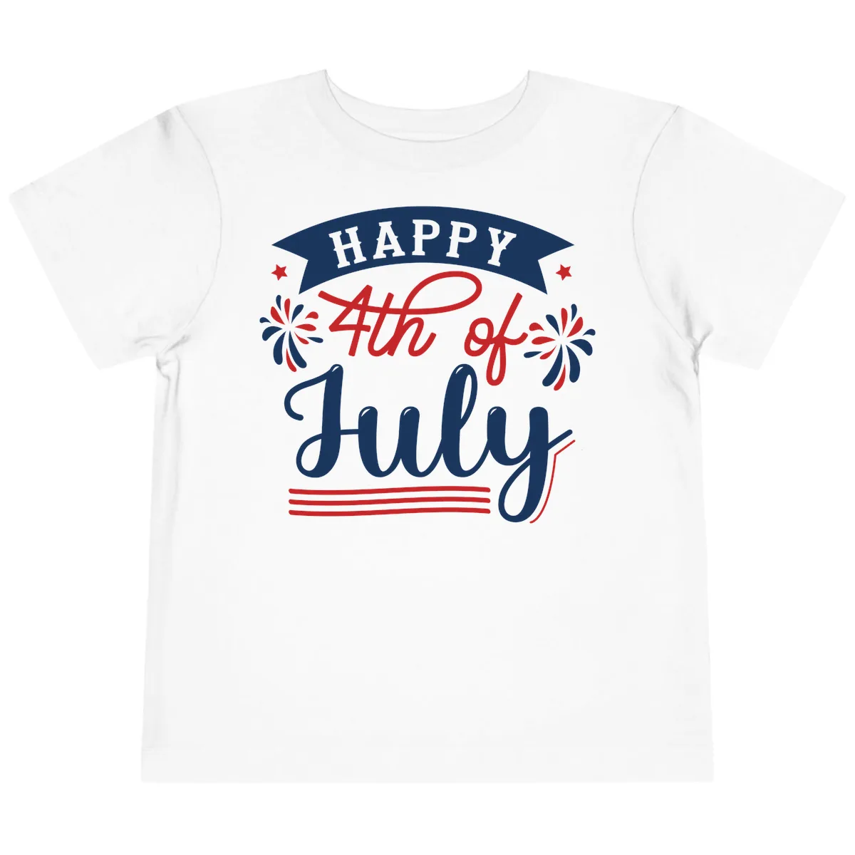 Happy Fourth Of July Celebration Design Toddler T-Shirt in White