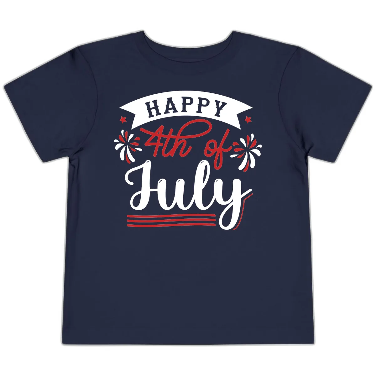 Happy Fourth Of July Celebration Design Toddler T-Shirt in Navy