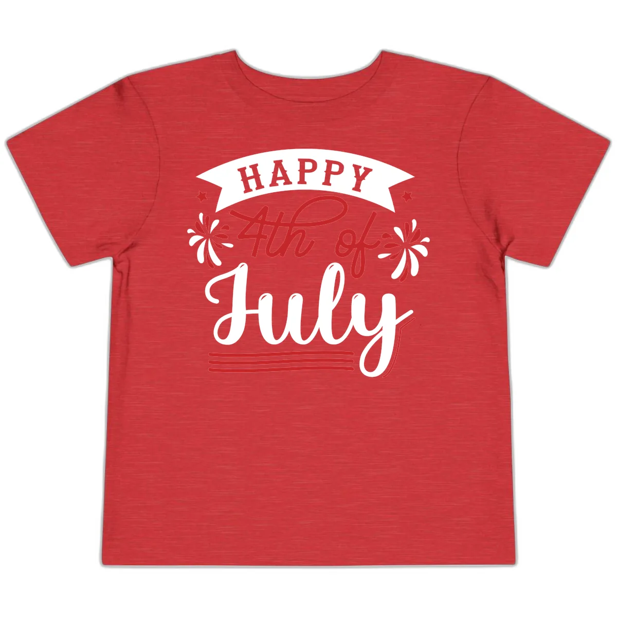Happy Fourth Of July Celebration Design Toddler T-Shirt in Heather Red